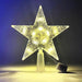 Lighted Star Christmas Tree Topper, 5.9 in Clear Star with Warm White LEDs, Battery Operated