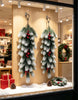 Flocked Pine Teardrop Swag with Red Berries, Christmas Wall & Door Hanger