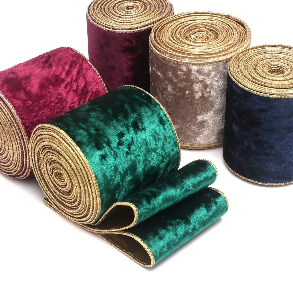 4" x 10 Yard Red Velvet Wired Edge Christmas Ribbon