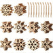 Wooden Snowflake Christmas Ornaments, 100 Pieces, 2 in Unfinished Cutouts with Hanging Cords