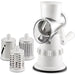Rotary Cheese Grater with 3 Stainless Steel Drums and Suction Base
