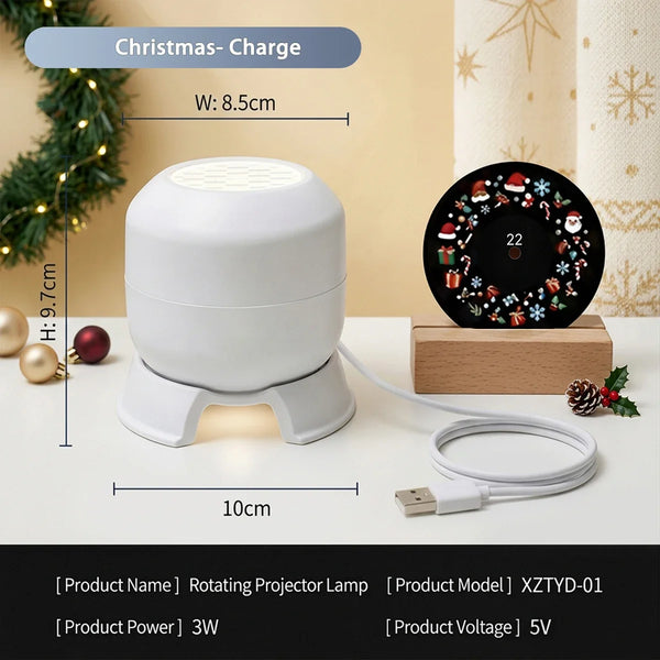 Christmas Projector Night Light, Rotating 22-Pattern USB Rechargeable Projection Lamp for Walls and Ceilings