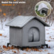 Elevated Insulated Outdoor Cat House, Waterproof, Medium