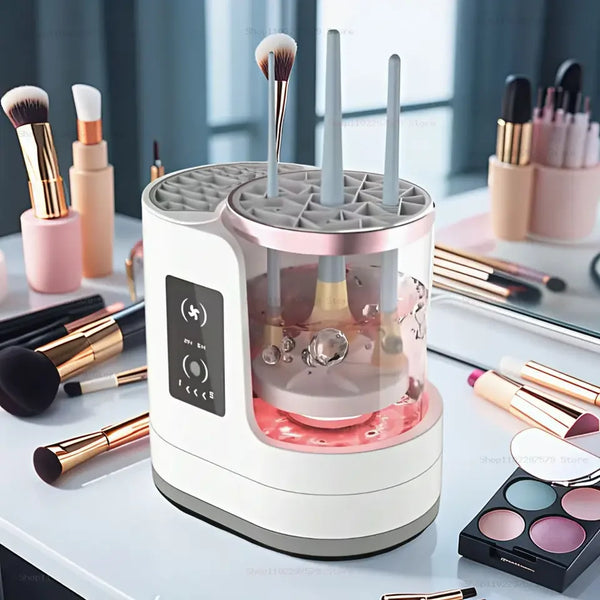 Electric Makeup Brush Cleaner and Dryer, 3-in-1 Beauty Brush Washing Machine with Timer