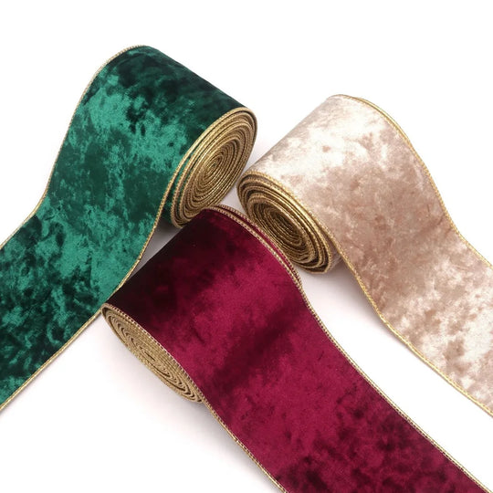 4" x 10 Yard Red Velvet Wired Edge Christmas Ribbon