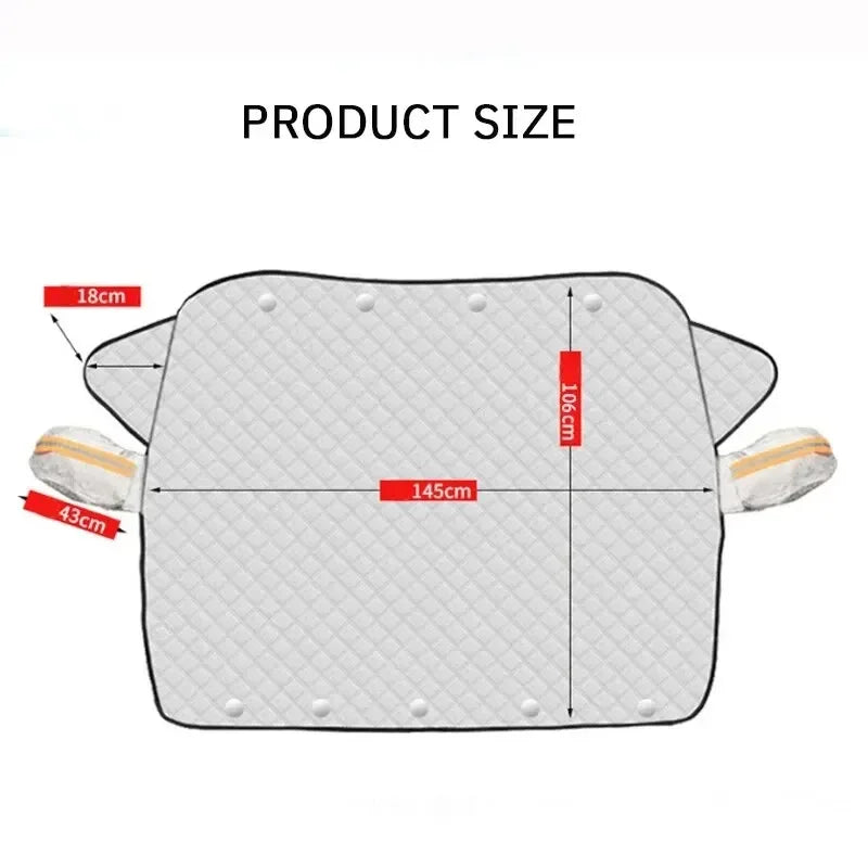 Magnetic Windshield Snow and Frost Cover with Mirror Covers, 145 x 106 cm