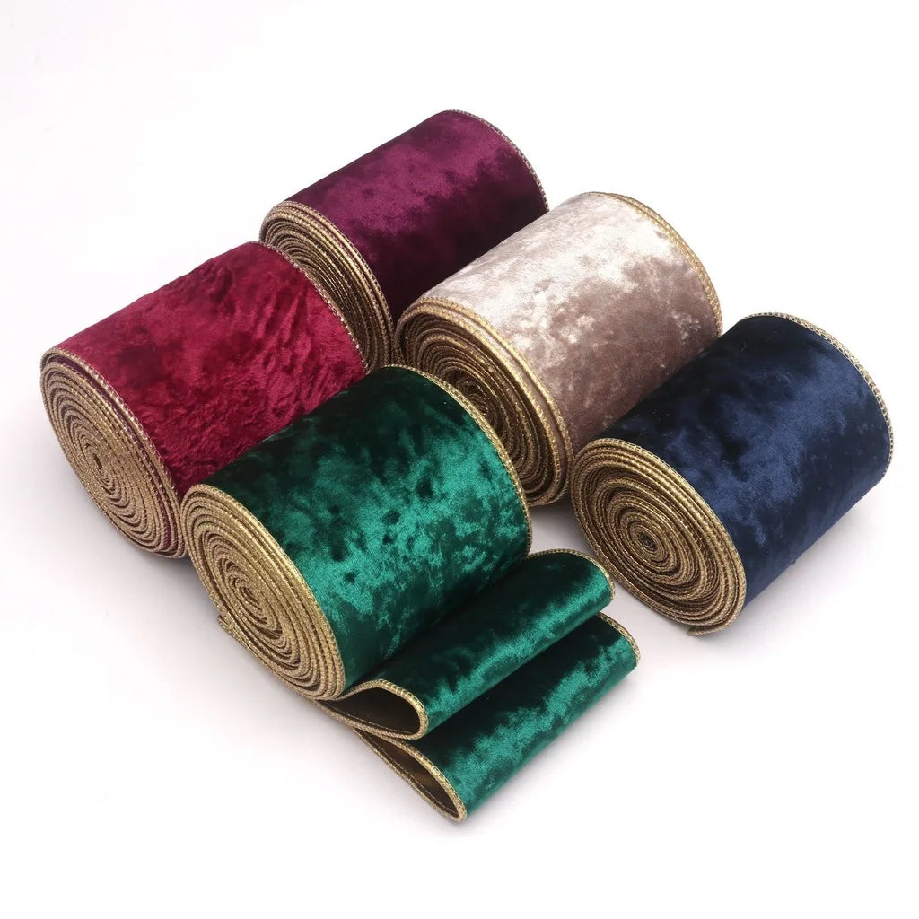 4" x 10 Yard Red Velvet Wired Edge Christmas Ribbon