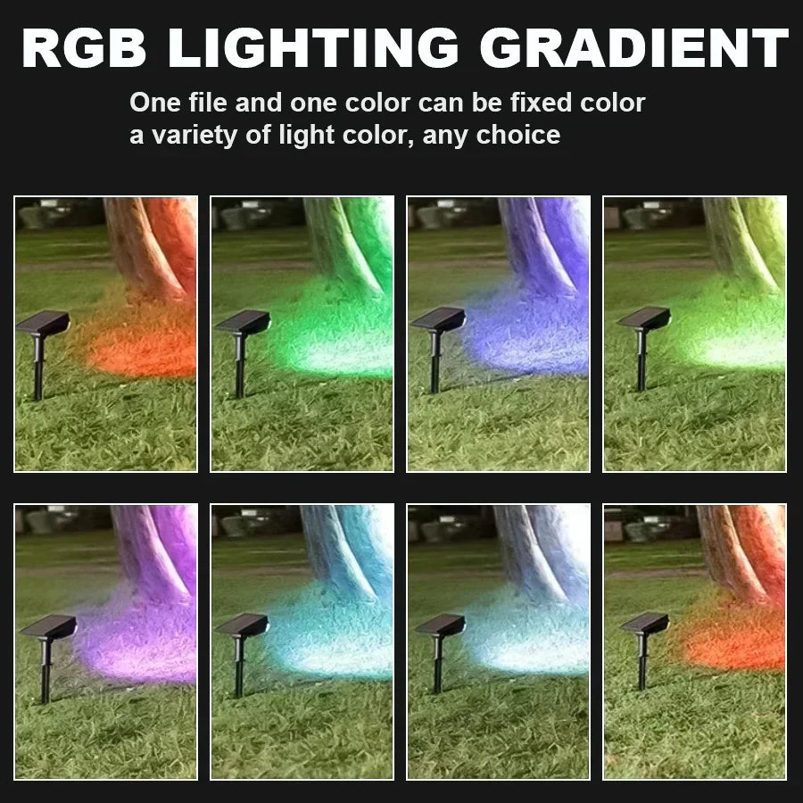 Solar Garden Spotlight with Color-Changing LEDs, Stake or Wall Mount