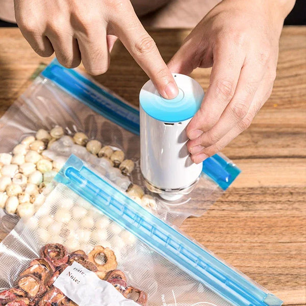 Handheld Electric Vacuum Sealer with 5 Reusable Food Storage Bags