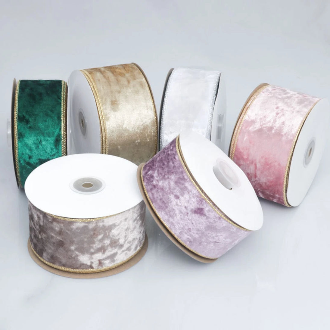 Gold Velvet Wired Edge Ribbon, 2 in x 9m (9.8 Yards), Christmas Gift Wrapping & Bow Making