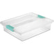 Clear Stackable Storage Box with Latching Lid for Home Organizer Use