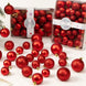 42 Pcs Red Glitter Christmas Ball Ornaments Gift Box Set