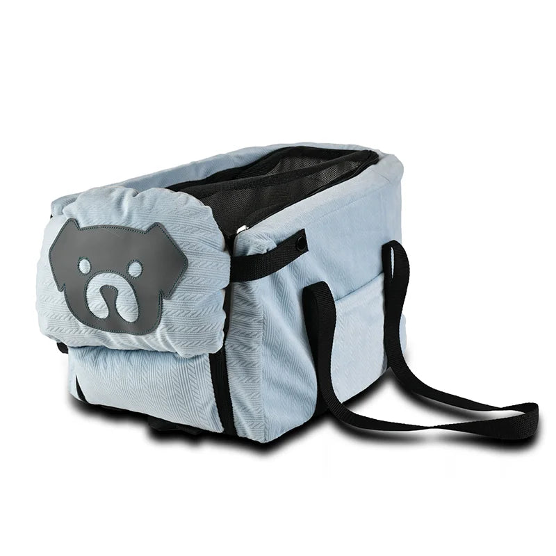 Center Console Dog Booster Seat for Small Pets, Portable Carrier with Mesh Cover