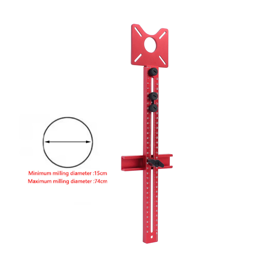 4-in-1 Router Milling Groove Bracket and Circle Cutting Jig, Aluminum