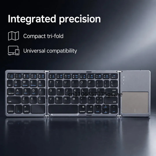 Tri-Fold Bluetooth Keyboard with Built-In Touchpad, Rechargeable