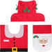 Santa Christmas Bathroom Set, 3 Pieces: Toilet Lid Cover, Contour Rug and Tank Cover with Tissue Holder