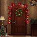 Lighted Poinsettia Christmas Garland, 9.8 ft String Lights with 20 Warm White LEDs, Battery Operated