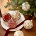 Jeweled Red & Green Glass Ball Christmas Ornament, 8cm (3.1")