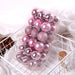 Pink Christmas Ball Ornaments, 36-Piece Plastic Tree Ornament Set, 1.6 in