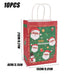 Christmas Kraft Paper Gift Bags with Handles, Santa & Snowman Print, 10 Pack