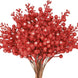 Red Glitter Berry Stems for Christmas Tree, Wreath and Garland, Pack of 10 Picks