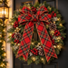 Red & Green Plaid Wired Christmas Ribbon with Gold Edge, 2.5in x 2 Yards