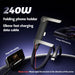 Right-Angle USB-C Phone Charger Cable with Built-In Stand, 5 ft Flat Braided