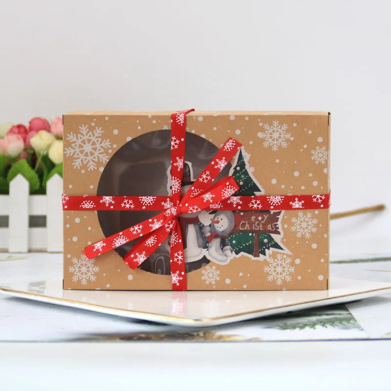 12 Pcs Christmas Cookie Gift Boxes with Clear Window