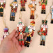 Nutcracker Christmas Ornaments, Set of 12 Wooden Soldier Hanging Decorations for the Tree and Party Favors