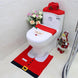 Santa Christmas Bathroom Set, 3 Pieces: Toilet Lid Cover, Contour Rug and Tank Cover with Tissue Holder