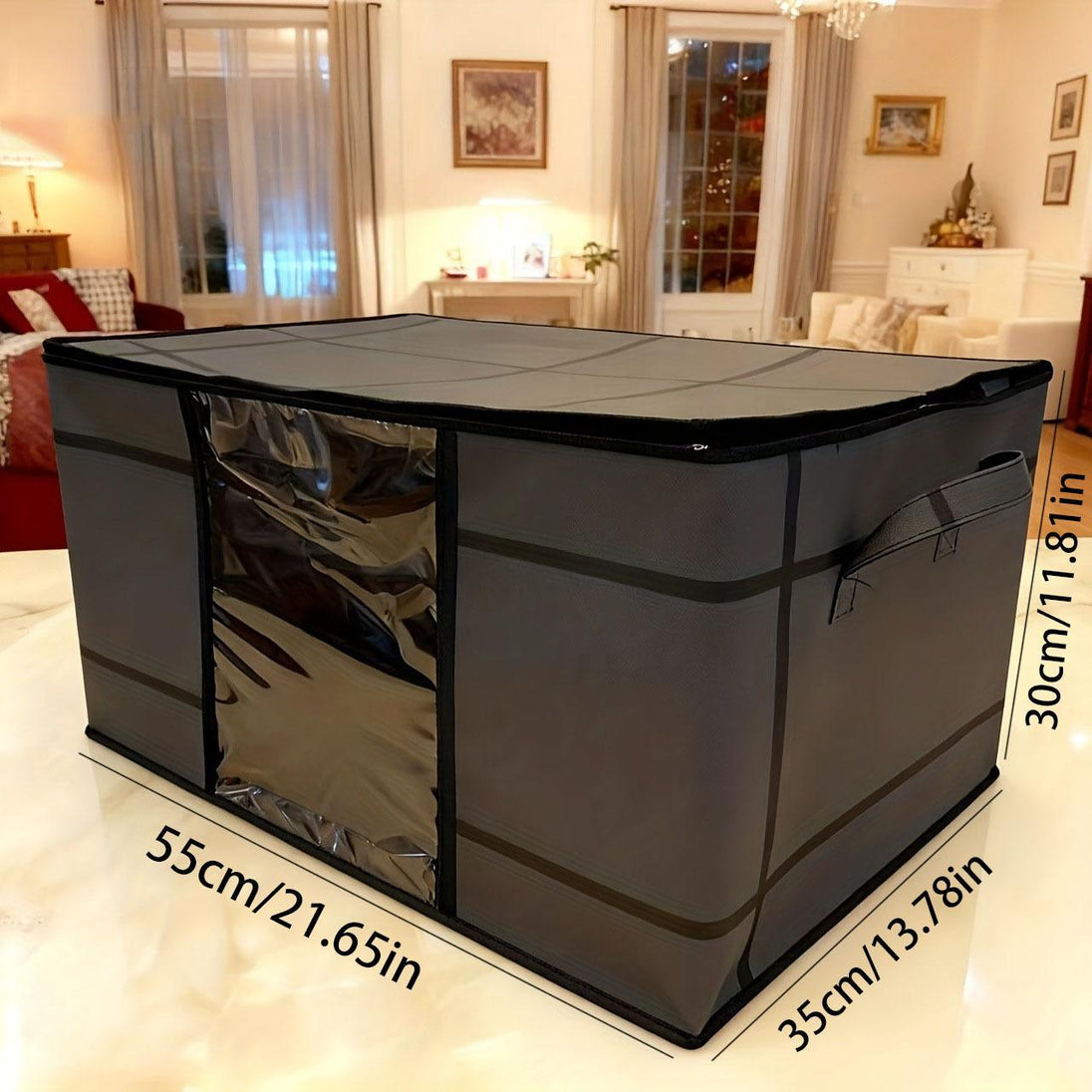 Foldable Clothes Storage Organizer Bags with Clear Window, Set of 5
