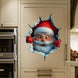 Santa Breaking Through the Wall Christmas Sticker, 25 x 29 cm