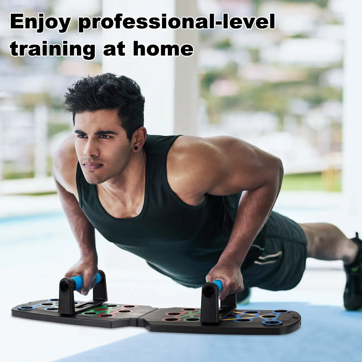 Foldable Push-Up Board Fitness Trainer with Color-Coded Hand Positions