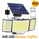 Solar Motion Sensor Flood Light for Garden and Yard, 348 LED 3-Head with Remote