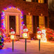 Solar Christmas Snowman Stake Lights, Set of 3 Linked Lighted Snowmen for Yard and Pathway, Ships from USA