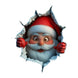Santa Breaking Through the Wall Christmas Sticker, 25 x 29 cm